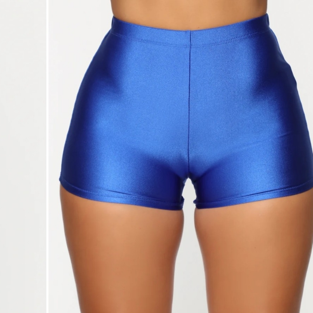 Metallic biker shorts